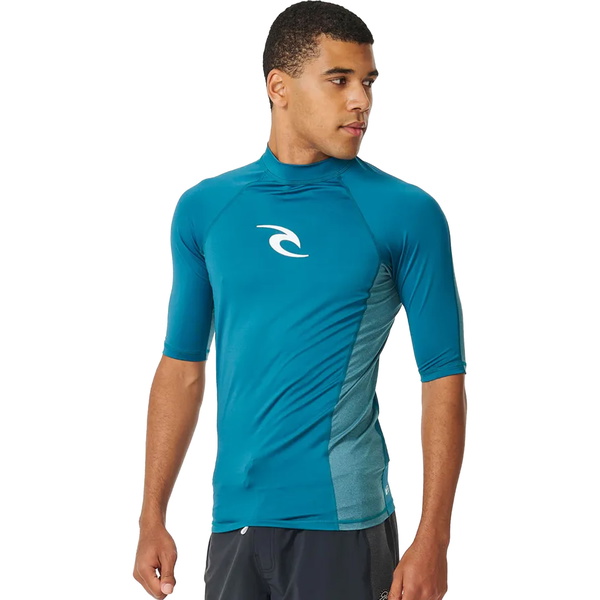 2024 Rip Curl Männer Waves UPF Performance Kurzärmelige Lycra-Weste 142MRV - Deep Ocean